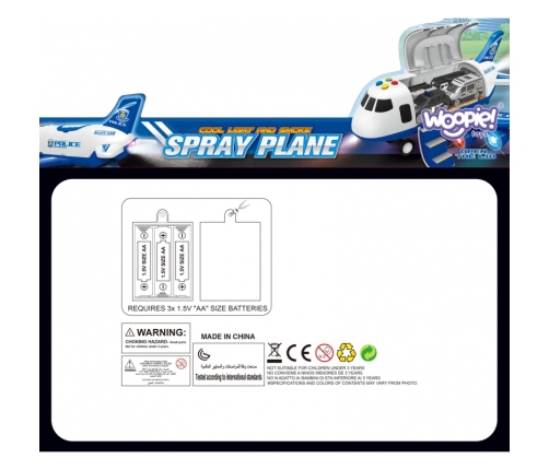 WOOPIE Interaktywy Samolot Rozkładany Policja Funkcja Pary Wodnej