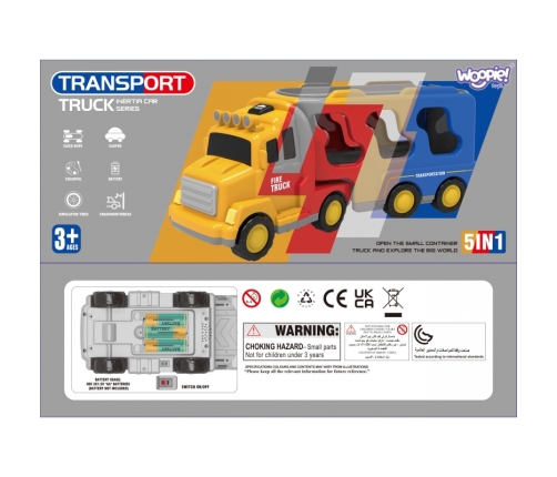 WOOPIE Laweta Drogowa Zestaw 5 Aut - Straż Pożarna