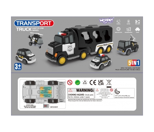 WOOPIE Laweta Drogowa Zestaw 5 Aut - Policja