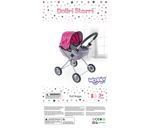 WOOPIE ROYAL Trójkołowa Spacerówka Wózek dla Lalek Serce Róż