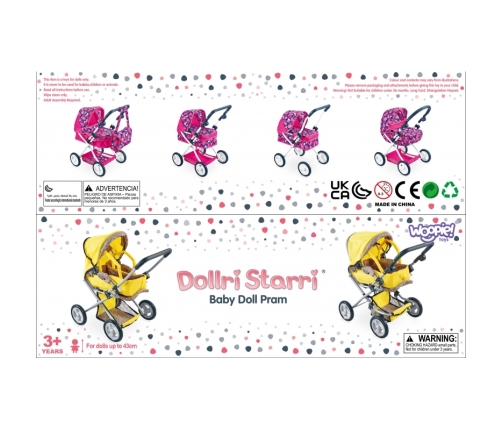 WOOPIE ROYAL Wózek dla Lalek Głęboki Regulowana Rączka