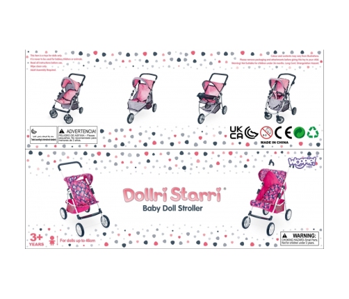 WOOPIE ROYAL Wózek dla Lalek Regulowane Siedzisko 4 Koła