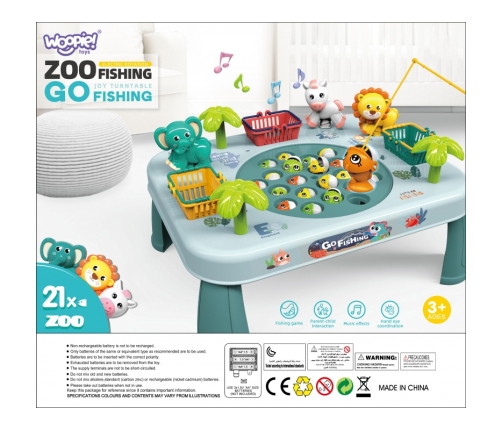 WOOPIE Gra Zręcznościowa Łowienie Ryb Interaktywny Stolik Zielony