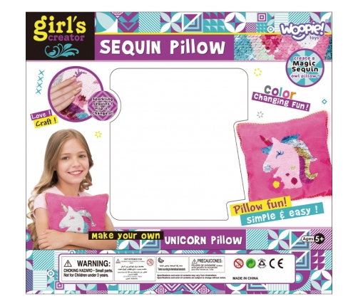 WOOPIE ART&FUN Zestaw Kreatywny Poduszka do Ozdobienia Jednorożec