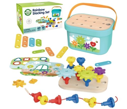 WOOPIE GREEN Konstrukcyjny BOX Motoryczny Montessori 12w1 FSC