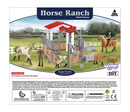 WOOPIE Zestaw Stajnia Zagroda dla Koni Figurki 18 el.
