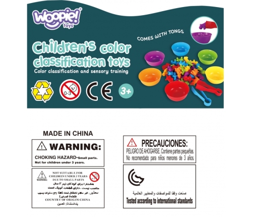 WOOPIE Zestaw Edukacyjny Nauka Liczenia Sortowanie Kolorów Zwierzęta 83 el.