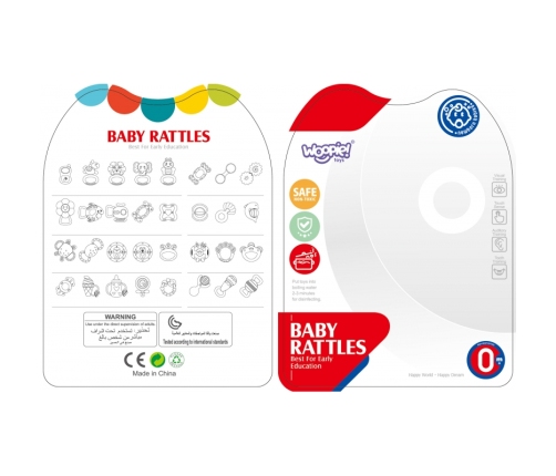 WOOPIE BABY Zabawka Sensoryczna 2w1 Grzechotka Gryzak Słonik