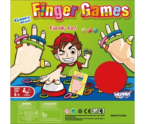 WOOPIE Gra Zręcznościowa FINGER GAMES Kolorowe Gumki 4+
