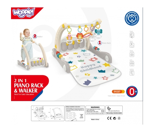 WOOPIE BABY Mata z Pałąkiem Pchacz 2w1 Pianinko