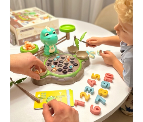 WOOPIE Waga Szalkowa Gra Łowienie Małych Prehistorycznych Dinozaurów Nauka Liczydło