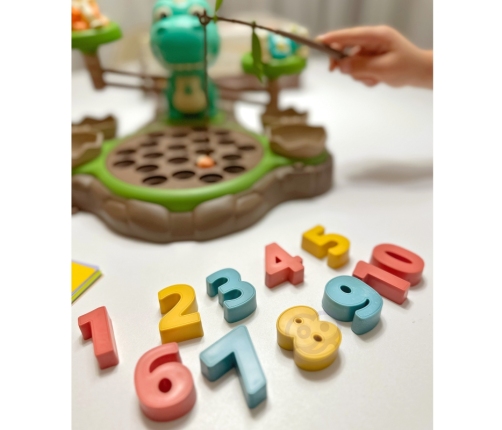 WOOPIE Waga Szalkowa Gra Łowienie Małych Prehistorycznych Dinozaurów Nauka Liczydło