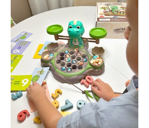 WOOPIE Waga Szalkowa Gra Łowienie Małych Prehistorycznych Dinozaurów Nauka Liczydło