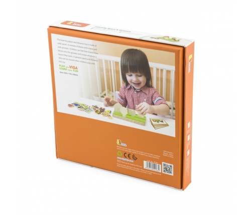 VIGA Drewniana Układanka Edukacyjna Nauka Odległosci 2w1