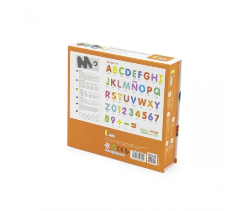 VIGA Drewniany Zestaw Magnetyczny Literki i cyferki