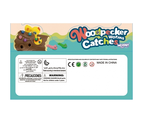 WOOPIE Magnetyczna Gra Zręcznościowa Złap Robaczka 2 Dzięcioły + 10 Robaczków