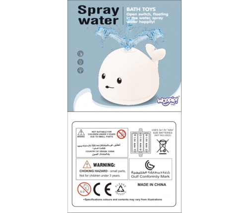 WOOPIE BABY Zabawka do Kąpieli Wieloryb Tryskający Wodą Fontanna LED