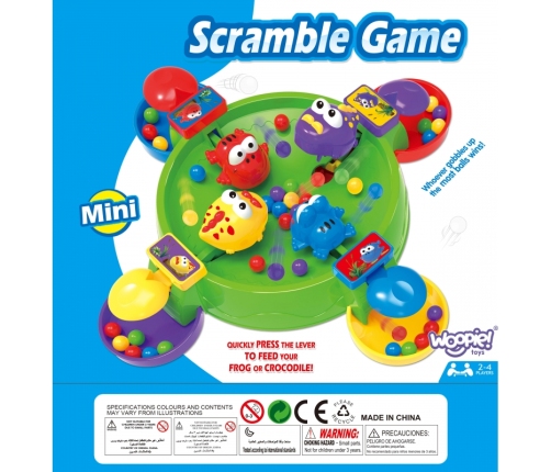 WOOPIE Gra Zręcznościowa Planszowa GŁODNE WESOŁE ŻABKI I KROKODYLKI 3+