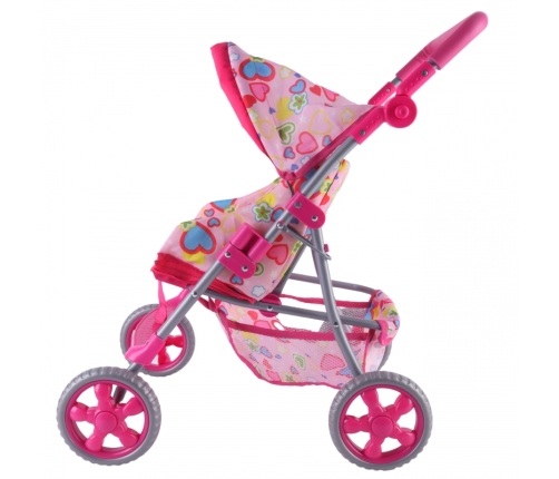WOOPIE ROYAL Spacerówka Wózek dla Lalek Serca Kolorowe