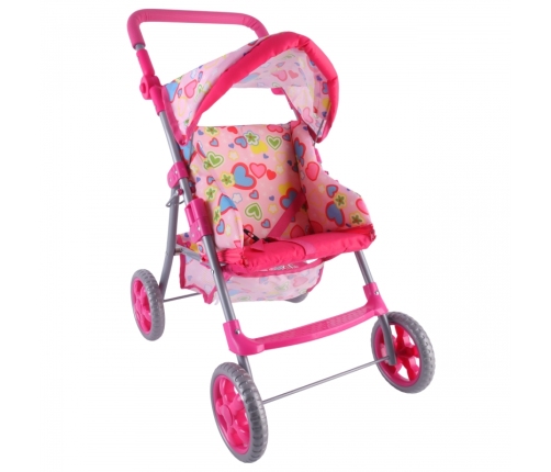 WOOPIE ROYAL Spacerówka Wózek dla Lalek Serca Kolorowe