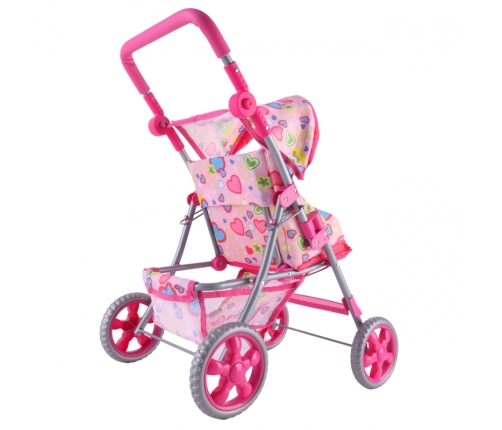 WOOPIE ROYAL Spacerówka Wózek dla Lalek Serca Kolorowe