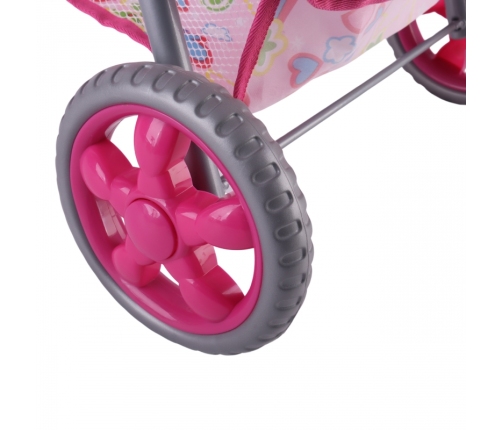 WOOPIE ROYAL Spacerówka Wózek dla Lalek Serca Kolorowe