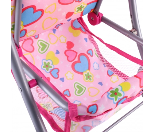 WOOPIE ROYAL Spacerówka Wózek dla Lalek Serca Kolorowe