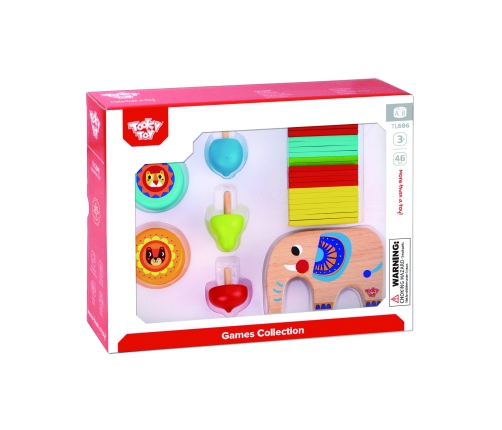 TOOKY TOY Zestaw Gier Zręcznościowych Bierki Bączek JoJo Słonik 46 el.
