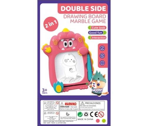 WOOPIE Znikopis Tablica Magnetyczna 2w1 Gra Zręcznościowa Pinball Flipper Różowa