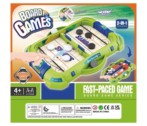 WOOPIE Gra Zręcznościowa 2w1 Mini Hokej Wyścigi