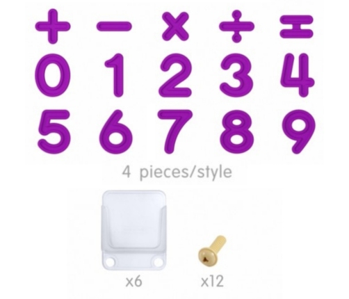 MASTERKIDZ Zestaw Cyferek i Znaków do Nauki Liczenia i Matematyki do Paneli Ściennych STEM 82 el.