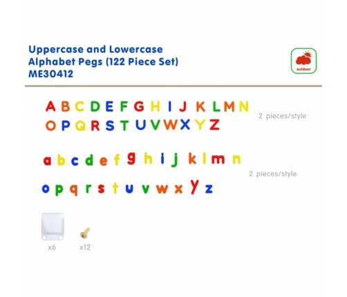 MASTERKIDZ Alfabet Zestaw Liter (Dużych i Małych) do Paneli Ściennych STEM 122 el.