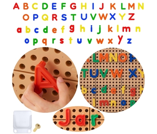 MASTERKIDZ Alfabet Zestaw Liter (Dużych i Małych) do Paneli Ściennych STEM 122 el.