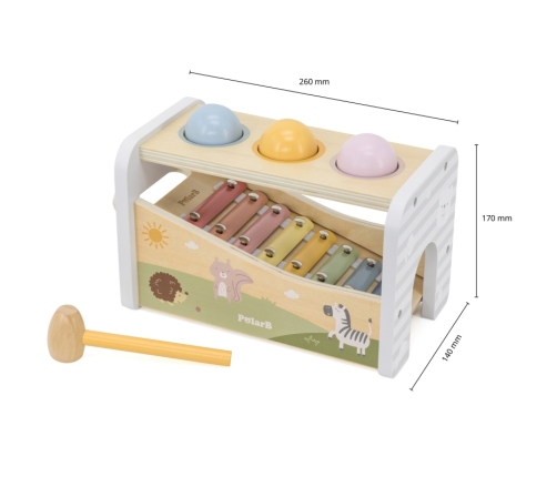 VIGA Drewniany Zestaw Wybijanka + Cymbałki Ksylofon 2w1