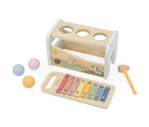 VIGA Drewniany Zestaw Wybijanka + Cymbałki Ksylofon 2w1