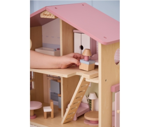 VIGA PolarB Duży Drewniany Domek dla Lalek 17 el.