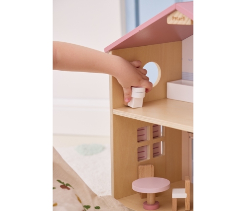 VIGA PolarB Duży Drewniany Domek dla Lalek 17 el.