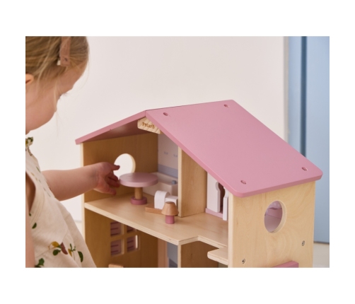 VIGA PolarB Duży Drewniany Domek dla Lalek 17 el.