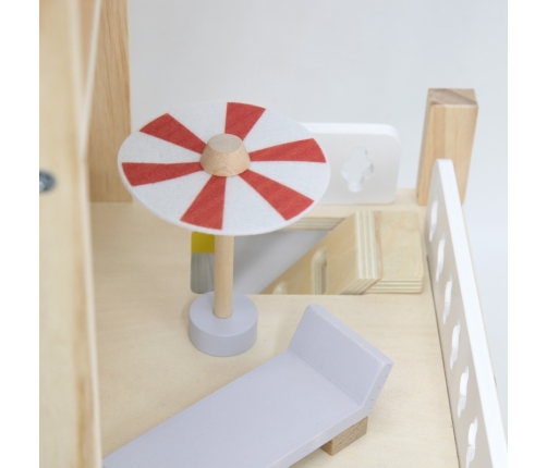 VIGA Zestaw Drewniany Domek dla Lalek z Laleczkami i Akcesoriami