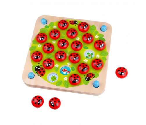 WOOPIE GREEN Memory Drewniana Gra Pamięciowa Edukacyjna Układanka Biedronka