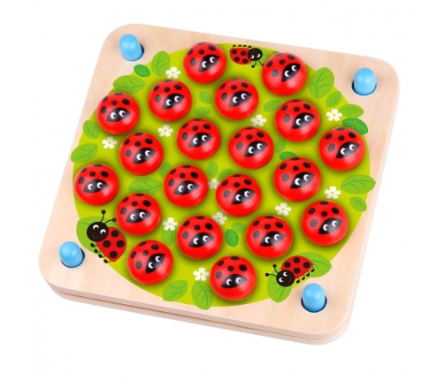 WOOPIE GREEN Memory Drewniana Gra Pamięciowa Edukacyjna Układanka Biedronka