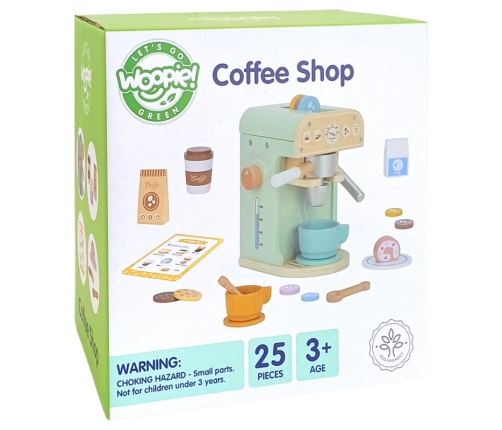 WOOPIE GREEN Drewniany Ekspres do Kawy 25 el Cukiernia Barista