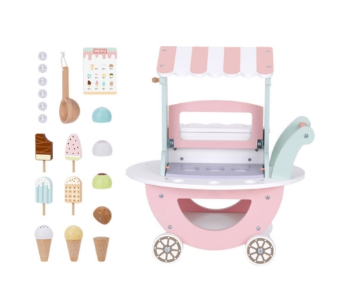 WOOPIE GREEN Lodziarnia XXL Sklepik Pastelowy Wózek z Lodami