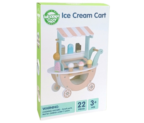 WOOPIE GREEN Lodziarnia XXL Sklepik Pastelowy Wózek z Lodami