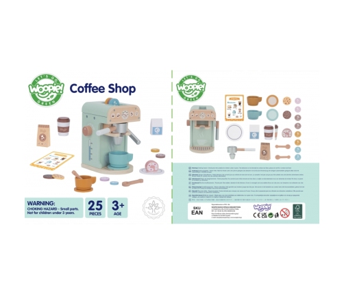 WOOPIE GREEN Drewniany Ekspres do Kawy 25 el Cukiernia Barista
