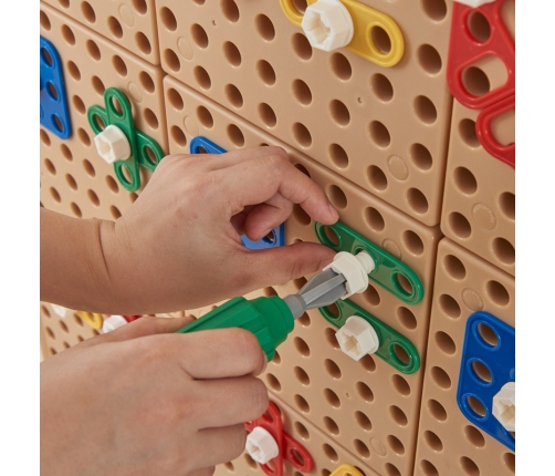 MASTERKIDZ Zestaw Geometrycznych Kształtów Klocków do Paneli Ściennych STEM 260 el.