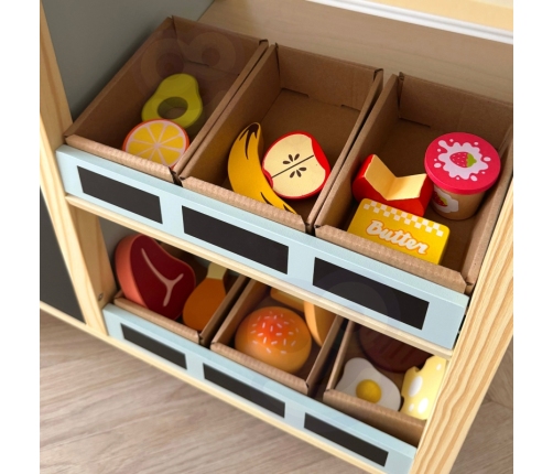 WOOPIE GREEN Sklepik Duży Wielofunkcyjny Drewniany Stragan Food Truck 73 el