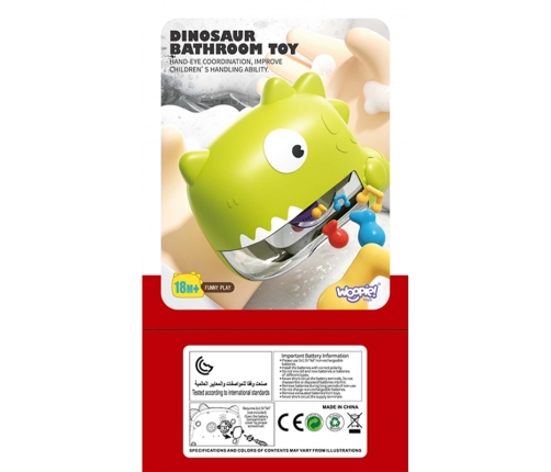 WOOPIE Zabawka do Kąpieli Dinozaur do Robienia Piany Zielony