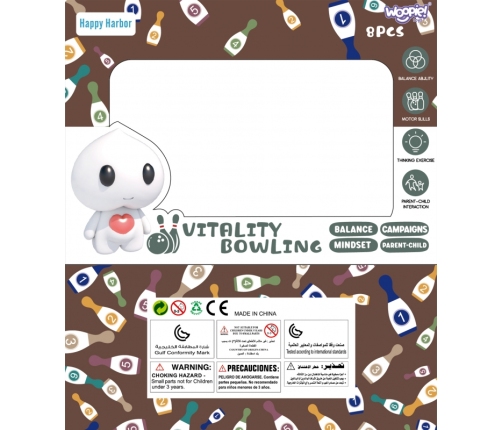 WOOPIE Kolorowe Kręgle dla Dzieci Cyferki