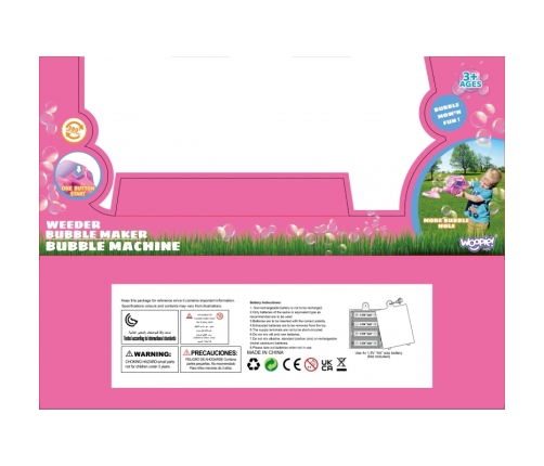 WOOPIE Kosiarka Ręczna Maszyna do Robienia Baniek Mydlanych Niebieska